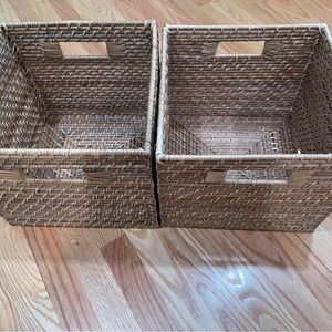 2 West Elm Wicker Baskets